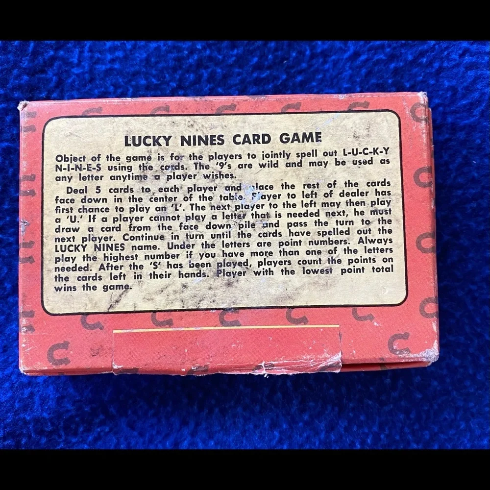 Vintage 1960’s Built Rite LUCKY NINES shaped cards  W Box